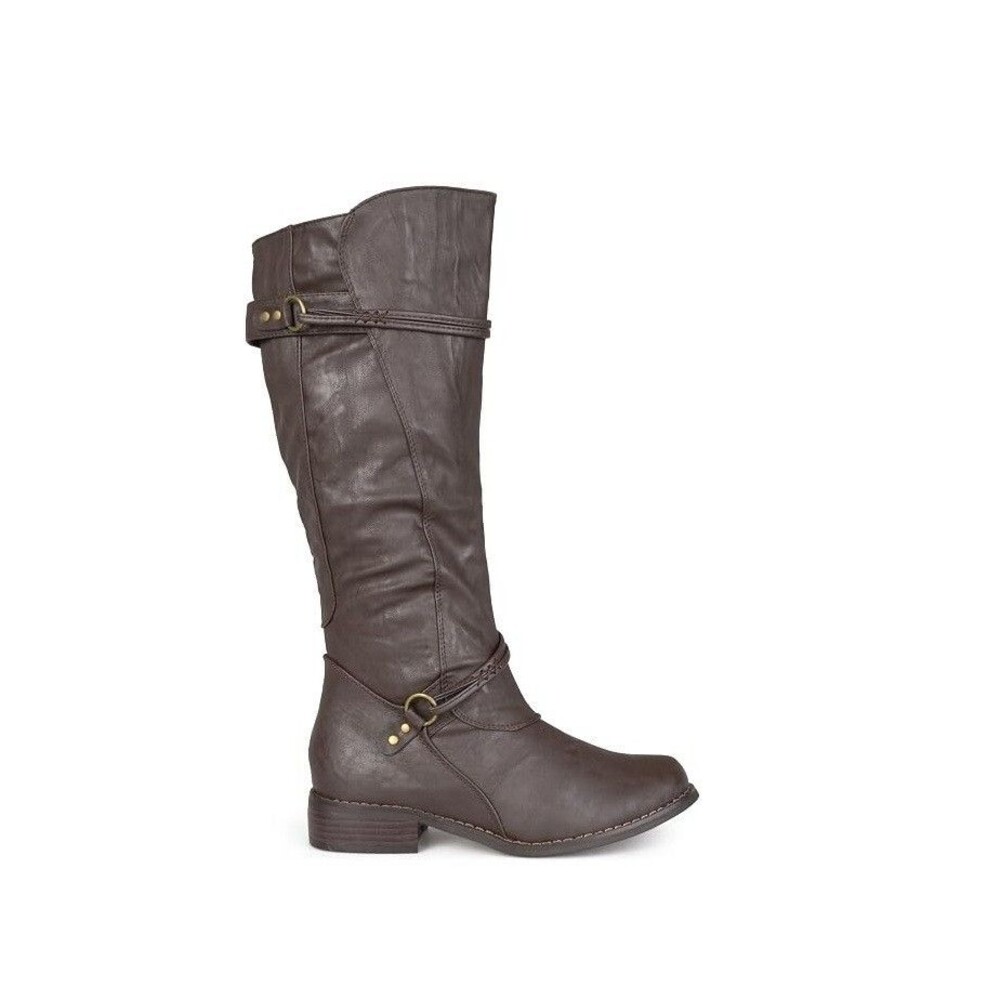 Journee Collection Womens 9 M Brown Faux Leather Harley Riding Boots NIB ZH5